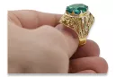 Or jaune 8 carats Emerald Anneau Artisanat vintage vrc031x-em Art Deco Style Art Déco soviétique